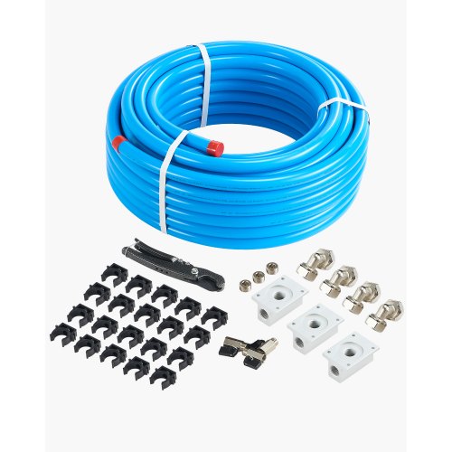 

Kit de línea de compresor de aire VEVOR de 3/4'' x 100 pies, sistema de tuberías de aire de HDPE/aluminio, color azul