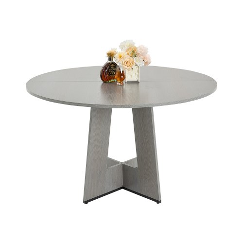 

VEVOR Mesa de Comedor Redonda 120 cm de Madera para 2-4 Personas Mesa de Comedor Estilo Rústico para el Ocio con Patas de Madera Gruesas para Oficina, Hogar, Cocina, Sala de Estar, Gris, Solo Mesa