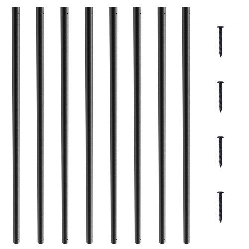 

VEVOR Balaustres de Metal para Escalera, Husillos de Barandilla Decorativos de Aluminio, Paquete de 101 Balaustres de Cubierta con Tornillos, Barandilla Cubierta Hueca Clásica Negro 19 x 19 x 810 mm