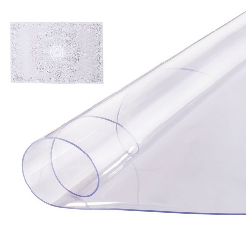 

VEVOR Mantel Transparente de PVC Redondo 106,7cm Protector de Mesa Grosor de 2mm