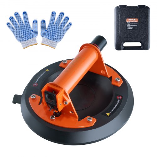 

VEVOR Ventosa de Vidrio 203 mm Ventosa para Azulejos Carga 278 kg con Mango Acero, Caja de Transporte de PP, Guantes, Ventosa de Elevación para Placas de Vidrio, Granito, Azulejos, Metal, Madera