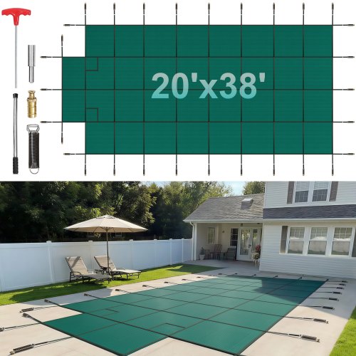 

VEVOR Cubierta de Seguridad para Piscina Tamaño de Cubierta 6,1 x 11,6 m Cobertor para Piscina Rectangular Tamaño de Piscina 5,5 x 11 m Lona de Piscina para Piscinas Enterradas de Hogar Jardín Hotel