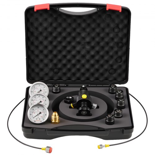 

VEVOR Kit de Carga para Almacenamiento Hidráulico de Nitrógeno, Impermeable, con 3 Manómetros 103/276/414 bar, 6 Acopladores Adaptadores, 1 Manguera de Gas, 1 Válvula, 1 Adaptador CGA580, Negro
