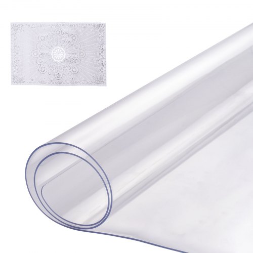 

VEVOR Mantel de PVC Rectángulo Transparente 35,6x61 cm Grosor 1,5 mm para Mesa