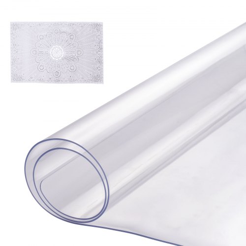 VEVOR Mantel Transparente Rectángulo 40,6 x 81,3 cm Mantel de PVC para Mesa Espesor de 1,5 mm Protector de Mesa de PVC Impermeable Fácil de Limpiar para Oficina, Cocina, Restaurante, Comedor