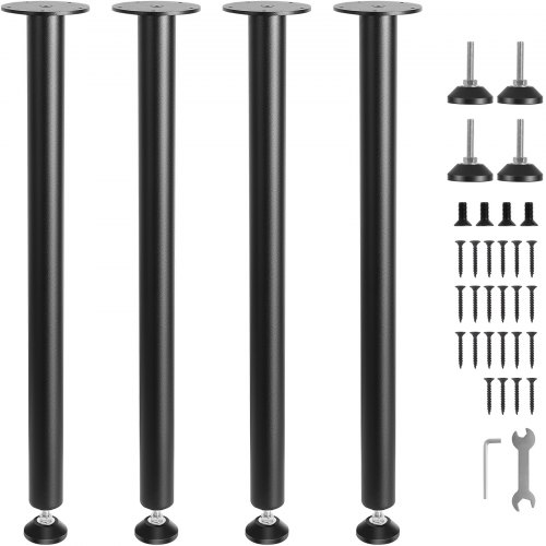 

VEVOR Patas de Mesa 4 Piezas Patas de Escritorio Ajustables 711 mm Capacidad de Carga 544kg de Acero Sólido Instalación Rápida Patas Resistentes de Muebles para Bricolaje Hogar Oficina Comedor, Negro
