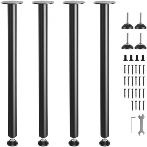 

VEVOR Patas de Mesa 4 Piezas Patas de Escritorio Ajustables 762 mm Capacidad de Carga 544kg de Acero Sólido Instalación Rápida Patas Resistentes de Muebles para Bricolaje Hogar Oficina Comedor, Negro