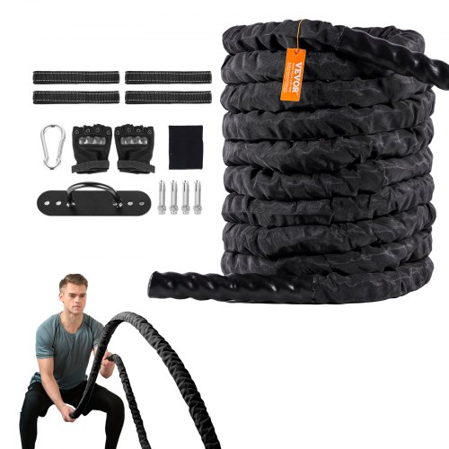 

VEVOR Cuerda de Batalla Entrenamiento de Fuerza en el Gimnasio Φ 38 mm x 12,2 m