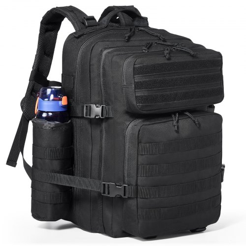 

VEVOR Mochila Táctica 45 L con Modo Molle y 3 Compartimentos para Deporte, Negro