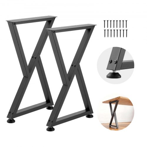 

VEVOR Patas de Mesa en Forma de Z de Acero al Carbono, 740 x 472 mm, Capacidad Máxima 1000 kg, Juego de 2 Patas con Kit de Herrajes para Muebles, Escritorio, Banco de Trabajo, Mesa de Bar y Oficina