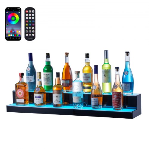 

VEVOR Estante de Exhibición Botella Licor Luz LED 1014 x 200 x 150 ±5 mm 2 Capas