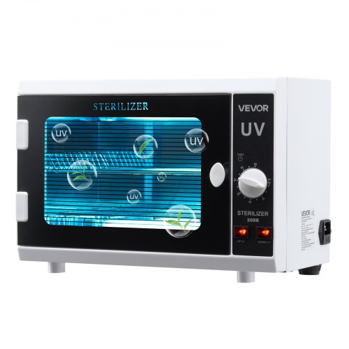 

VEVOR Máquina de Limpieza de Herramientas para Uñas, Capacidad de 12 L, Control de Perilla, Caja con Temporizador, Puerta de Vidrio Templado, Longitud de Onda de 185 nm para Salones de Uñas