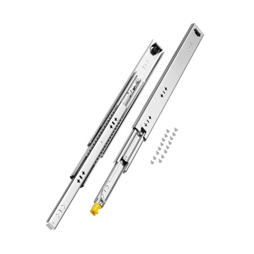 VEVOR 1 Par de Correderas para Cajones de Extensión Completa, Capacidad Carga 113,4 kg, Rodamiento de Bolas con Riel Deslizante para Cajones de Montaje Lateral con Bloqueo, 500 x 53 x 19,5 mm