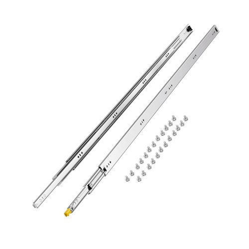 VEVOR 1 Par de Correderas para Cajones de Extensión Completa, Capacidad Carga 113,4 kg, Rodamiento de Bolas con Riel Deslizante para Cajones de Montaje Lateral con Bloqueo, 1500 x 53 x 19,5 mm