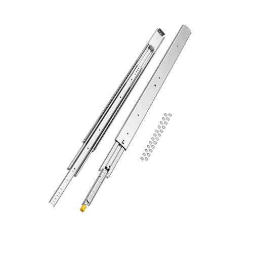 VEVOR 1 Par de Correderas para Cajones de Extensión Completa, Capacidad Carga 226,8 kg, Rodamiento de Bolas con Riel Deslizante para Cajones de Montaje Lateral con Bloqueo, 1220 x 76 x 19,5 mm