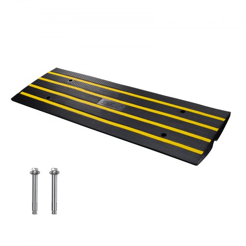 VEVOR Rampa para Silla de Ruedas Altura de 6,5 cm Rampa de Goma Carga de 15 t Rampa Antideslizante Extensible para Silla de Ruedas para Muelle de Carga Puerta de Entrada de Garaje, 122 x 40,5 x 6,5 cm