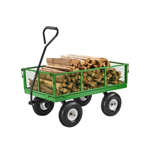 

VEVOR Carrito de Jardín de Acero de 1840 x 560 x 535 mm Carga de 408,23kg, Verde