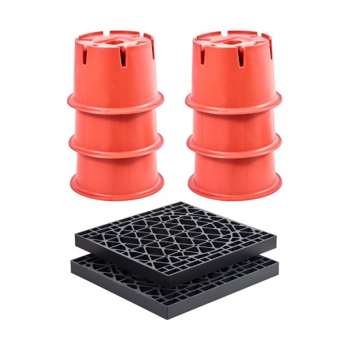 

VEVOR Bloques de Gato para Remolque 203,2 mm de Alto, Carga de 907 kg, para Autocaravanas de Alta Resistencia, 6 Bloques de Nivelación y 2 Almohadillas, a Cualquier Terreno, 411 x 411 x 36 mm