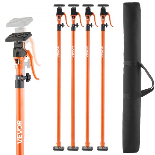 

VEVOR Barra de Soporte para Elevador de Armarios, 4 Piezas, Ajustable 125-291 cm, Varilla Telescópica Rápida Resistente de Acero, Carga de 90 kg para Instalar Armarios y Levantar Paneles de Yeso