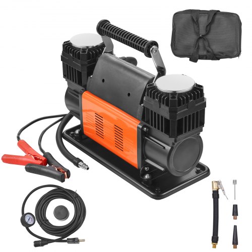 

Compresor de aire de alta resistencia VEVOR de 10,6 CFM, inflado rápido en 30 s, inflador de neumáticos portátil de doble cilindro, bomba de aire todoterreno de 12 V y 150 PSI con adaptadores para camiones, automóviles, SUV, vehículos 4x4 y vehículos recr