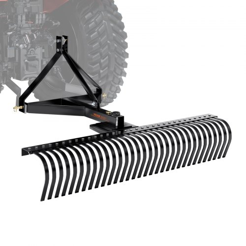 

VEVOR Escarificadora de Remolque Detrás, 1525 mm de Escarificadora con 32 Púas de acero, Rastrillo de Césped de 3 Puntos con Accesorios para Tractor, Rastrillo de Paisaje para Jardín, Granja, Césped