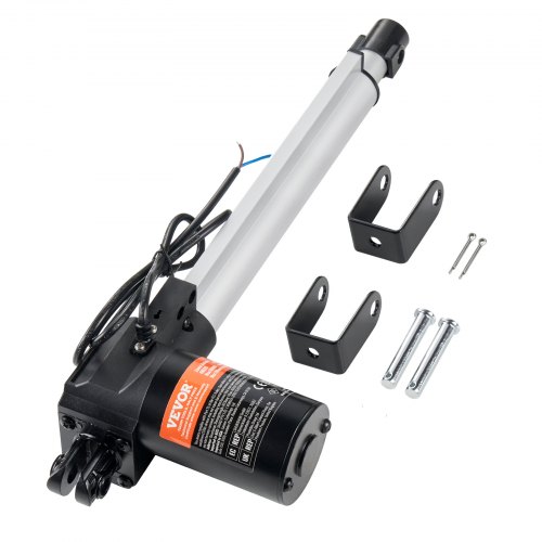 

VEVOR Actuador Lineal de 12V, Actuador de Movimiento Lineal de Alta Resistencia 250mm 6000N 5mm/s con Soporte de Montaje y Protección IP44 para Puertas Eléctricas, Maquinaria Industrial, Barcos, Carga