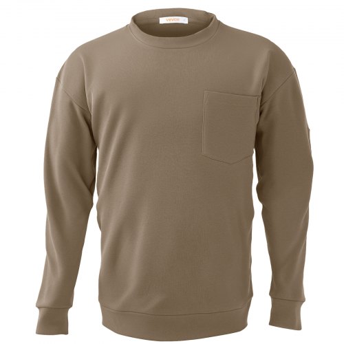 

VEVOR Camisa de Manga Larga Ignífuga para Hombre, Ligera, de 100% Algodón Transpirable, 238 g/m², con Tratamiento Preencogido y Bolsillo, para Soldadores y Electricistas, Marrón Claro, Talla XL