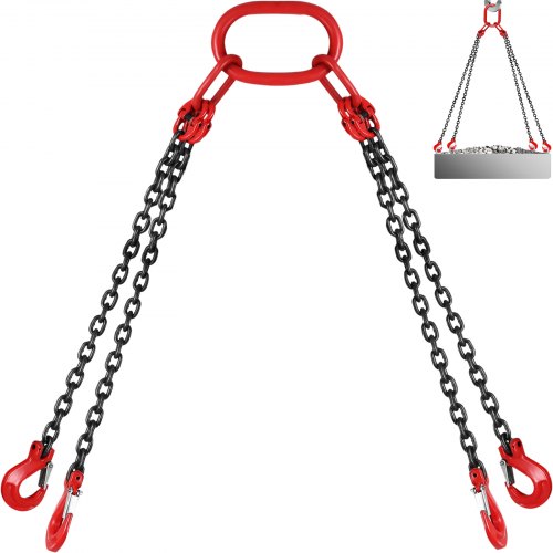 

VEVOR Chaîne de Levage de Poids à 4 Pieds élingue en Acier Allié 1,5 m Diamètre Chaîne 8 mm Capacité Charge 5 T élingue de Chariot élévateur Chaîne, Exploitation Minière des Ports de Construction G80