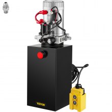 VEVOR 12V 10L Pompe Hydraulique Remorque Simple Effet Réservoir en Métal Levage