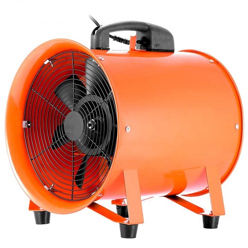 VEVOR Ventilateur de Cylindre Diamètre 300mm, Ventilateur Industriel 520W, Extracteur de Conduit Aérateur d'Air Débit 3900m3/h, Extracteur d'Air Vitesse 3300tr/min Pression 385Pa Câble Électrique 2m
