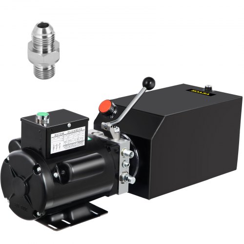 VEVOR Pompe hydraulique 14 L, Pompe hydraulique à Double effet Réservoir Noir, Pompe hydraulique remorque Démarrage rapide, Pompe hydraulique avec réservoir Élévateur à ciseaux
