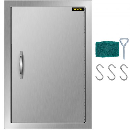VEVOR Porte pour Cuisine d'Extérieur 43x61 cm, Porte pour îlots de Barbecue en Acier Inoxydable 304, Porte Simple à la Verticale pour Cuisine en Plein Air, pour Fermeture Vaisselle, BBQ Extérieur