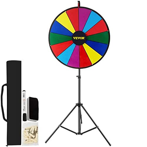 VEVOR Roue de Loterie Personnalisée 45 cm, Roue de Fortune Effaçable à Sec, Roue de la Chance 14 Fen
