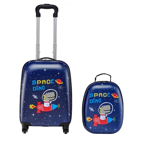 

VEVOR Valise Enfant 32x23x45 cm Bagage Enfant 2 PCS avec Valise Cabine à Roulettes Pivotantes pour Enfants Fille Garçon et Sac à Dos Motif Dinosaure Coque Rigide, Approuvée par Compagnies Aériennes