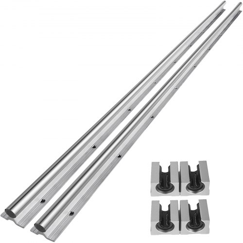 VEVOR Miniature Rail Linéaire Guide SBR20-1500 mm, 4 Blocs de Roulement SBR20UU 2 Arbres de Rail, Gu