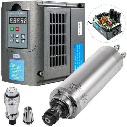 Vevor Moteur De Broche Refroidi à L'eau Cnc Convertisseur De Fréquence Vfd 3kw