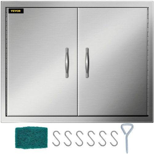 VEVOR Porte d'accès pour Barbecue 30,5 x 21 po Porte Simple en Acier Inoxydable Parfait pour Les Cuisines extérieures et Les îlots de Barbecue