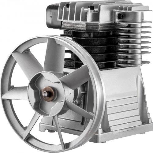 VEVOR Pompe à Tête de Compresseur d'air 375L 3KW Type de Piston Tête de Pompe à Double Cylindre 1300tr / min 1 Etage 11 Bar Construction de Tête de Pompe à Cylindre en Aluminium