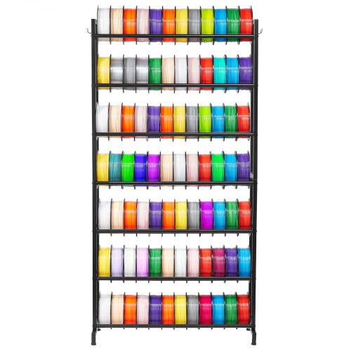 

VEVOR Support de Rangement de Filaments 7 Niveaux, Étagère de Stockage de Filaments d'Imprimante 3D, Porte-bobines de Filament, Charge 54,4 kg par Niveau, pour Studio d'Impression 3D, Atelier, Noir