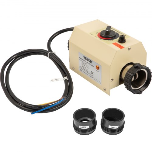 Réchauffeur Électrique Piscine 48mm Chauffe-Piscine Thermostat 3KW Spa Maison