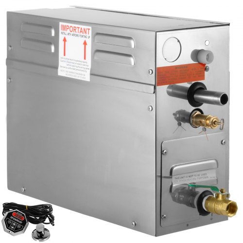 VEVOR ST-40 Générateur de Vapeur Douche Sauna Spa Maison 3-5 m³ Vapeur de Générateur avec Panneau de Contrôle 4kW Phase Unique Gamme de Température 35°C-55°C Hôtels Piscines