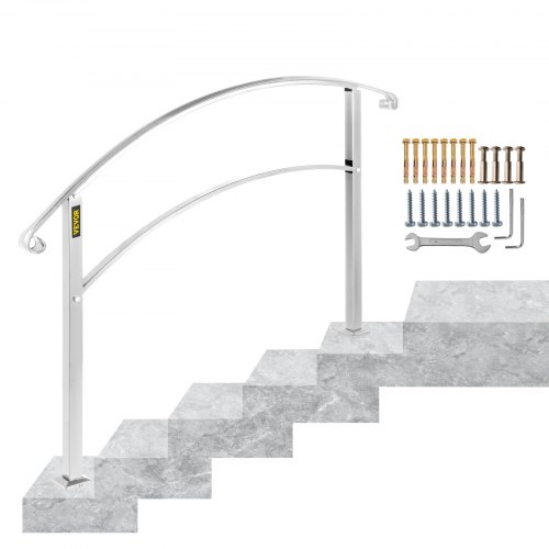 Vevor Main Courante Rampe D'escalier En Fer Forgé Réglable 152,5 Cm 4-5 Marches