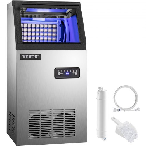 Machine à Gla?ons Portable Glace Transparents Bar pour Maison H?tels 60 kg/24 h