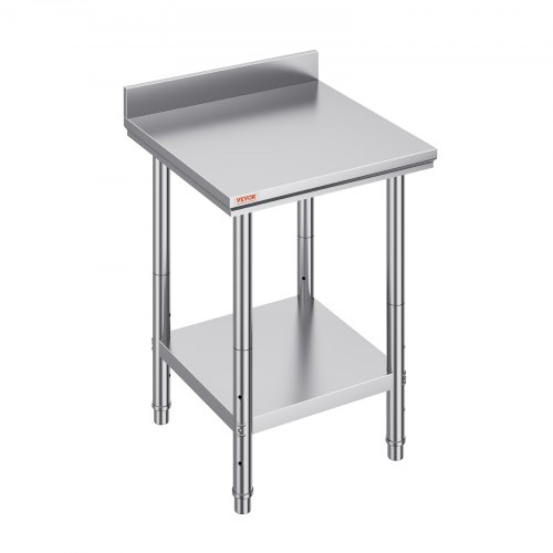 

VEVOR Table de Travail Cuisine Inox 60x60x80 cm Plan Travail Cuisine 2 étages Acier Inoxydable Charge 750 kg avec Accessoires de Montage pour