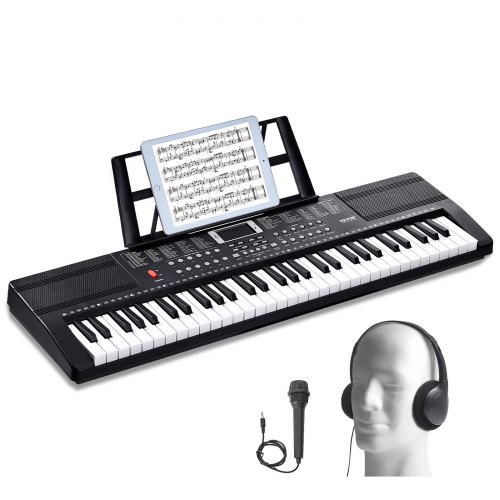 

VEVOR Clavier Piano Numérique 61 Touches Électrique Portable 200 Tons 200 Rythme