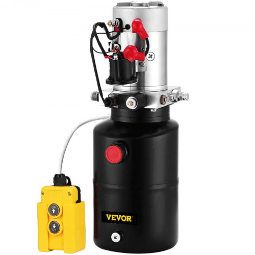Vevor 12 V Hydraulique Unité Pompe Hydraulique Tank 6l benne Single Effet Levage