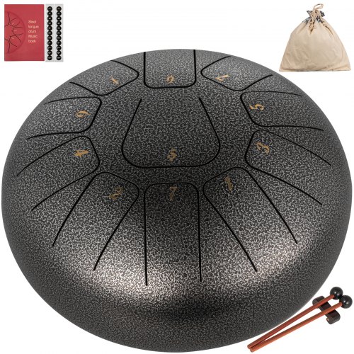 8 Handpan Tambour à Languette D'argent 11 Notes 8 Pouces F Majeur Acier-titane