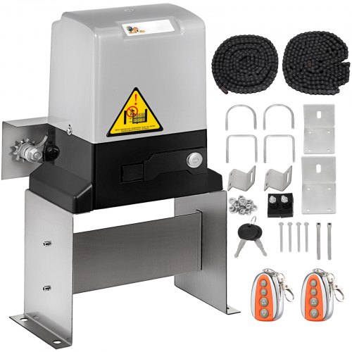 

VEVOR Ouvre-portail coulissant, 1400 kg, avec 2 télécommandes, kit matériel d'opérateur de portail pour sécurité, vitesse de déplacement 13 m/min, moteur électrique pour portail coulissant