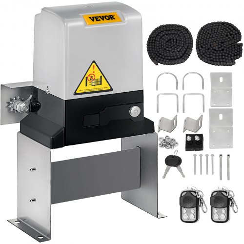 

VEVOR Ouvre-porte coulissant, 1800 lb 817 kg, avec 2 télécommandes, kit matériel d'opérateur de portail pour sécurité, 360 W, vitesse de déplacement 13 m/min, moteur électrique pour portail coulissant