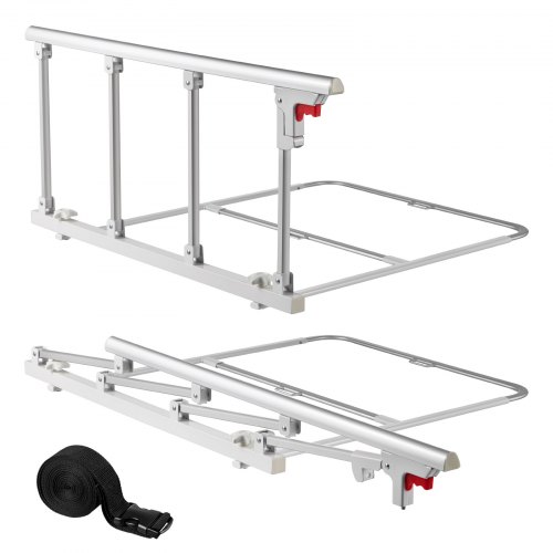 

VEVOR Barrière de lit pliable pour personnes âgées, 975 mm, rail de sécurité de lit d'hôpital, avec sangle de fixation, hauteur réglable, en métal haute résistance, poignée de protection pour patients